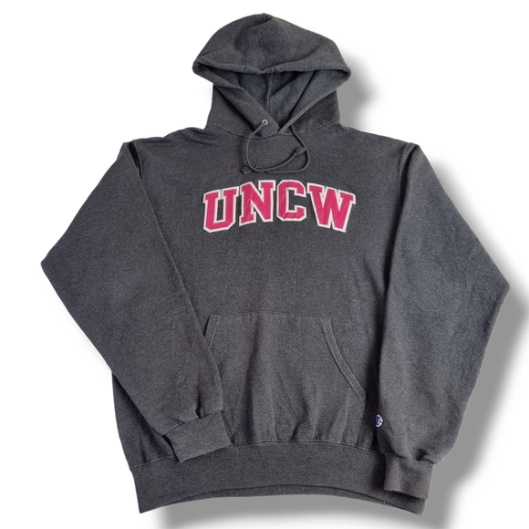 Champion UNCW Hoodie Dark Grey USA Hooded University Sweatshirt Mens Size Medium - Picture 3 of 9